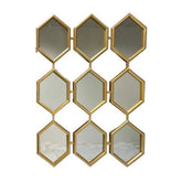 Decorative Honeycomb Gold Wall Mirror 92 x 130 cm | Fast UK Delivery